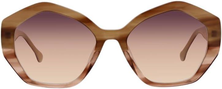 imageTrina Turk Costa Rei Oversized Geometic Acetate Women SunglassesCranberry