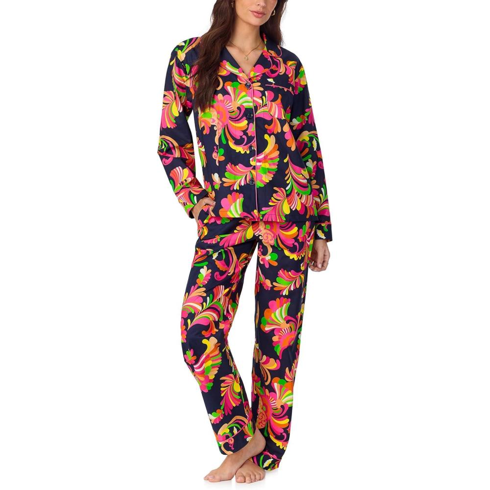 imageBedHead PJs Womens X Trina Turk Long Sleeve Classic Stretch Jersey Pj SetTheodora