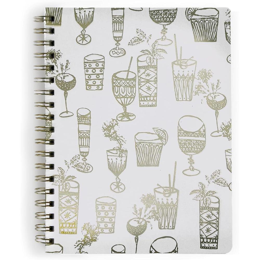 imageTrina Turk Journals 180 Perforated Pages Spiral Binding Stylish Design Great for Writing and Organizing 9quotx11quot Cheeky TikiHappy Hour Gold