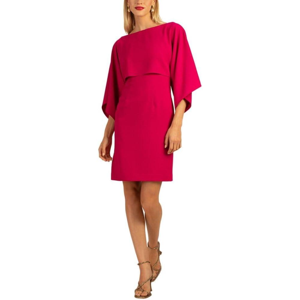 imageTrina Turk Womens Overlay Sheath DressPlanetary Pink