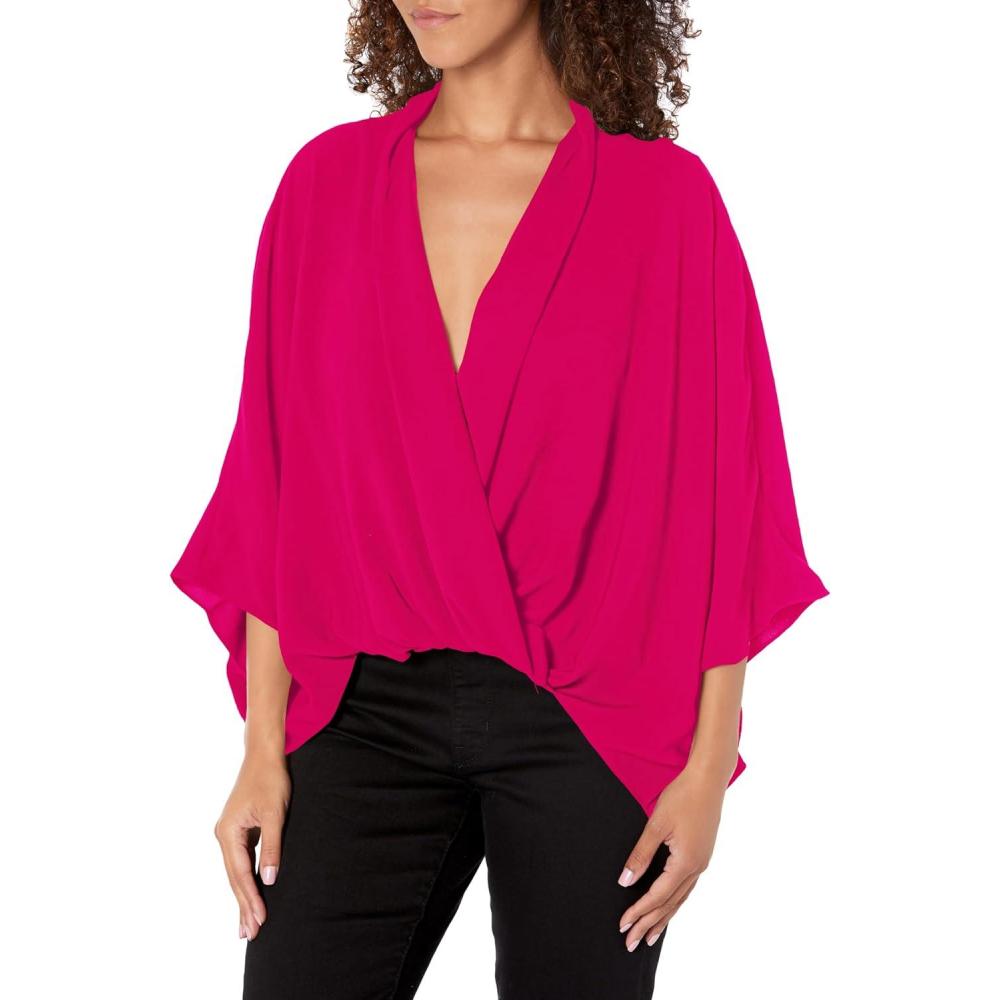 imageTrina Turk Womens Surplice BlousePink