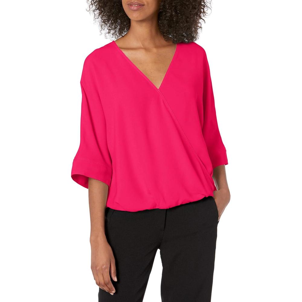 imageTrina Turk Womens Surplice BlouseWatermelon