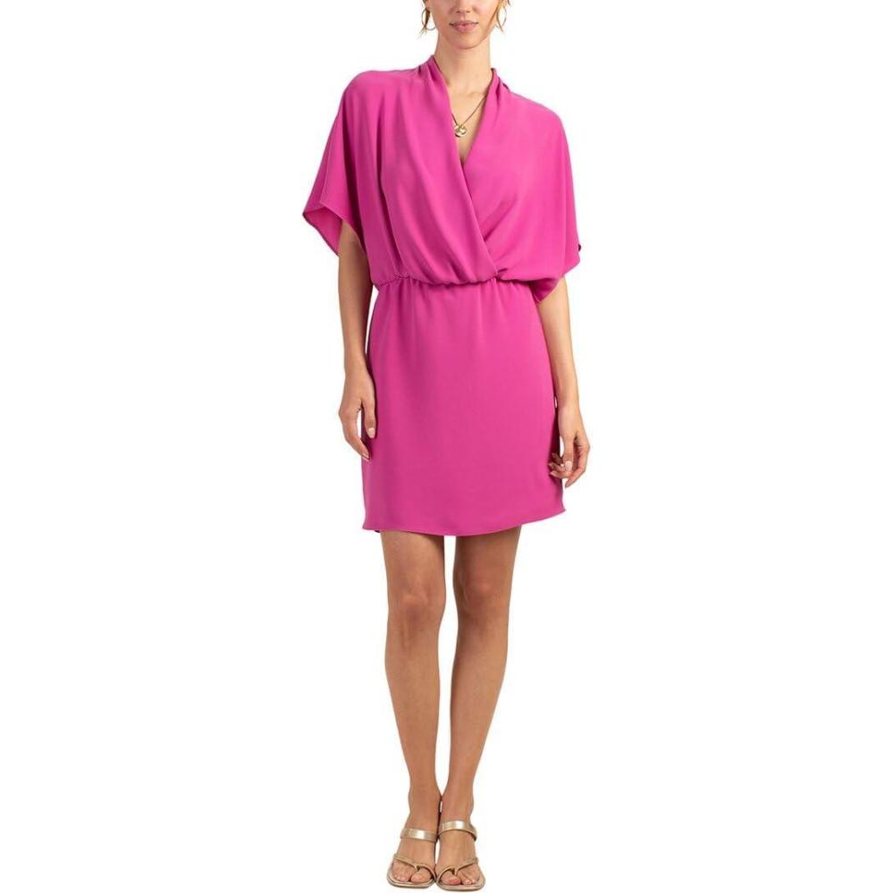 imageTrina Turk Womens Surplice Blouson DressHyacinth