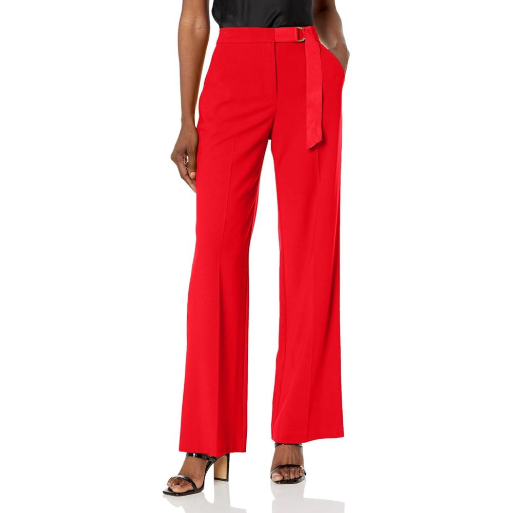 imageTrina Turk Womens Wide Leg PantReina Red