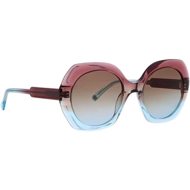 imageTrina Turk womens Lamai Womens Square Sunglasses Square SunglassesDark Burgandy to Light Blue