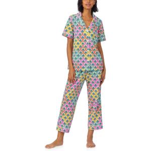 Bed Head PJs Womens Matching Pajamas – Soft Organic Cotton Button Down PJ Shirt & Cropped Pants Set – Loungewear & Sleepwear(Camilla)
