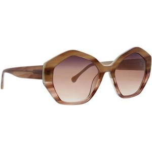 Trina Turk Costa Rei Oversized Geometic Acetate Women Sunglasses(Cranberry)