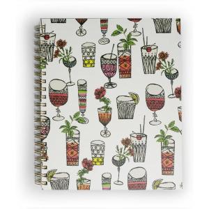 Trina Turk Journals – 180 Perforated Pages, Spiral Binding, Stylish Design, Great for Writing and Organizing, 9″x11″, Cheeky Tiki(Happy Hour)
