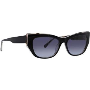 Trina Turk Vathi Women’s Cat Eye Acetate Sunglasses(Black Over Ivory Tortoise)