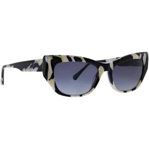 Trina Turk Vathi Women’s Cat Eye Acetate Sunglasses(Black and Ivory)