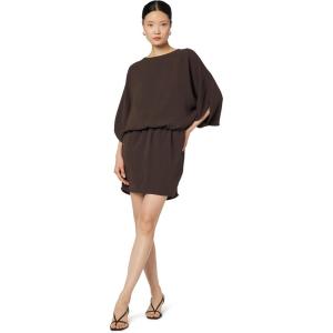 Trina Turk Womens Blouson Dress with Back Bow(Brown Derby)