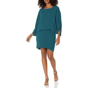 Trina Turk Womens Blouson Dress with Back Bow(Greenwich Green)