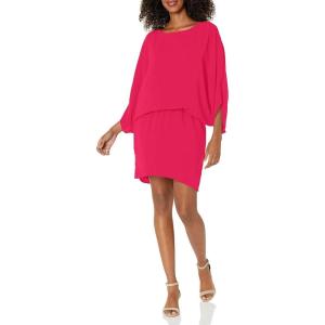 Trina Turk Womens Blouson Dress with Back Bow(Radio City Rose)