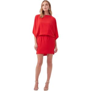 Trina Turk Womens Blouson Dress with Back Bow(Reina Red)
