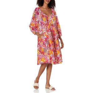 Trina Turk Womens Cotton a Line Shift DressCasual Dress(Rockrose Multi)