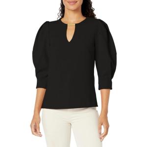 Trina Turk Women’s Puff Sleeve Structured Top(Black)