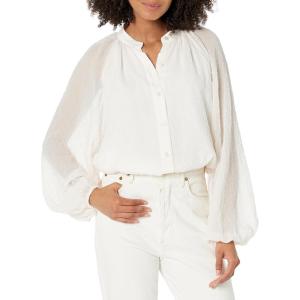 Trina Turk Womens Relaxed Button Up Blouse(Cream)