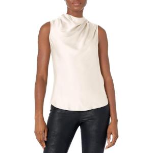 Trina Turk Women’s Sleeveless Cowl Neck Blouse(Winter White)