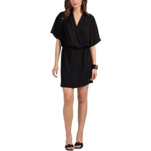 Trina Turk Womens Surplice Blouson Dress(Black)