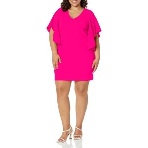 Trina Turk Womens V Neck Cocktail Dress(Pink)