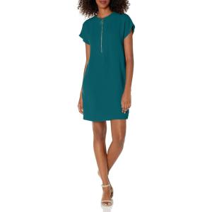 Trina Turk Women’s Zipper Placket Dress(Greenwich Green)