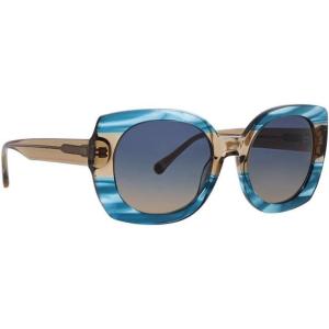 Trina Turk womens Llarga Women’s Square Sunglasses Square Sunglasses(Blue and Tan Pattern)
