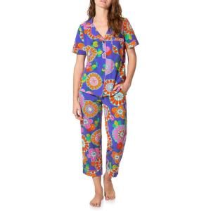 Trina Turk womens X Trina Turk Short Sleeve Classic Stretch Jersey Cropped Pj Set(Tokyo Floral)