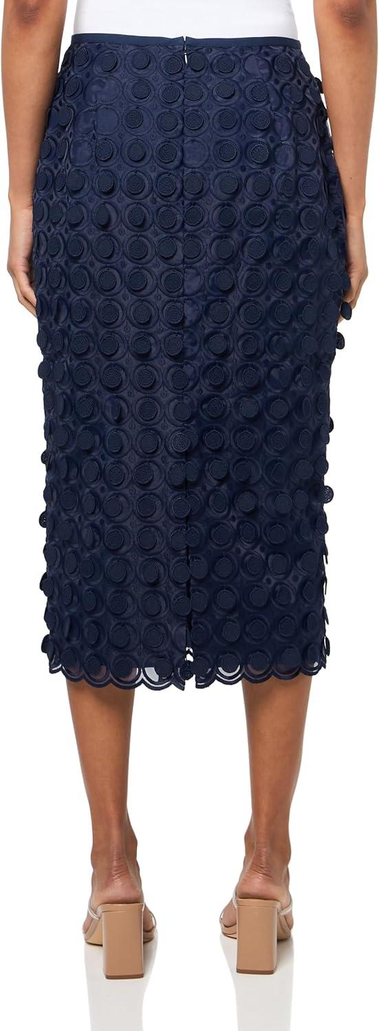 imageTrina Turk Womens Embroidered Pencil SkirtInk