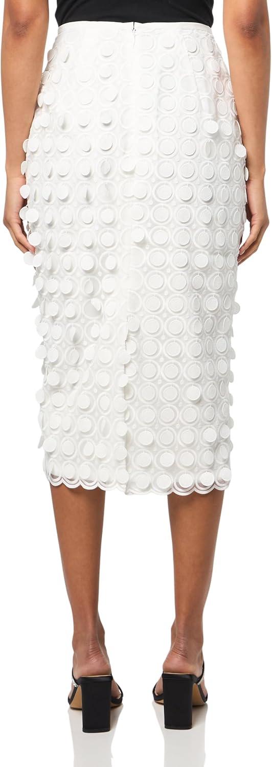 imageTrina Turk Womens Embroidered Pencil SkirtWhitewash
