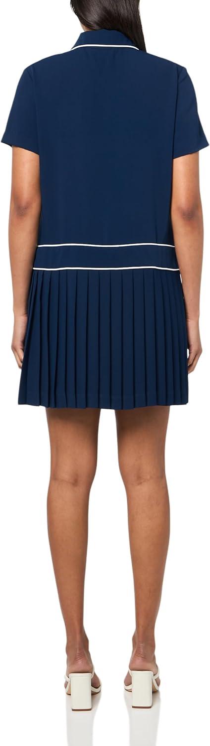 imageTrina Turk Womens Pleated Collared DressInkWhitewash