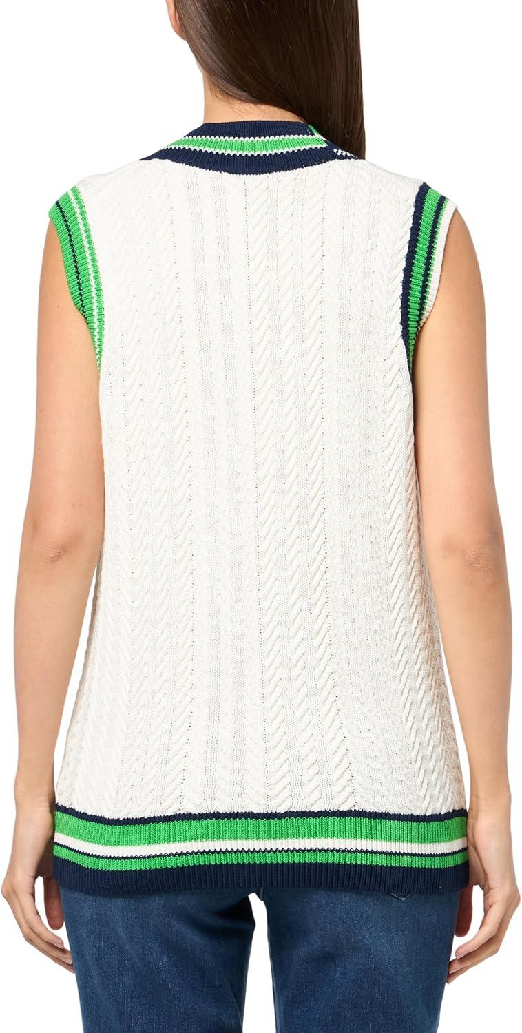 imageTrina Turk Womens V Neck Sweater VestWhitewash Multi