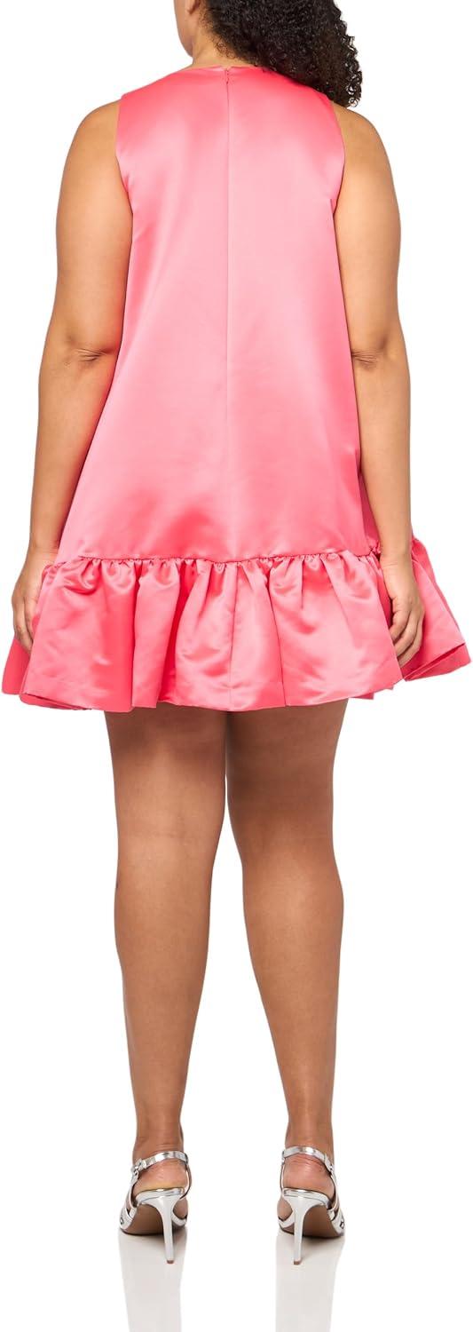 imageTrina Turk Womens Voluminous Satin Mini DressCoral Crush