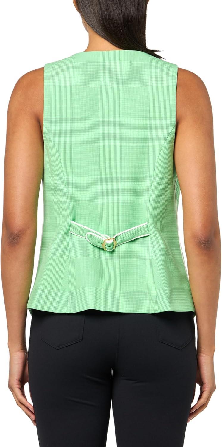 imageTrina Turk womens Challenge TopGrass Court GreenWhitewash