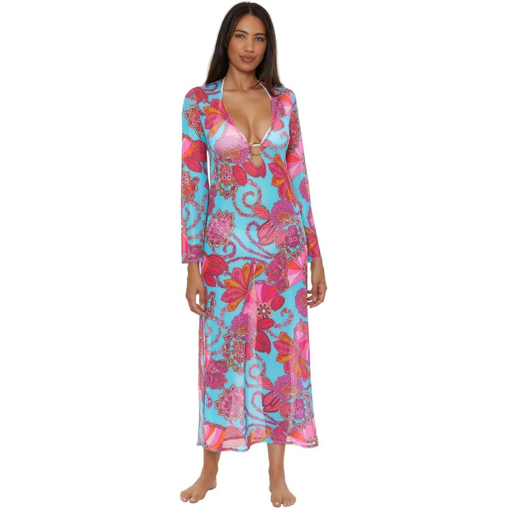 imageTrina Turk Maxi Dress Casual Beach Cover Ups for WomenMeilani Multicolor