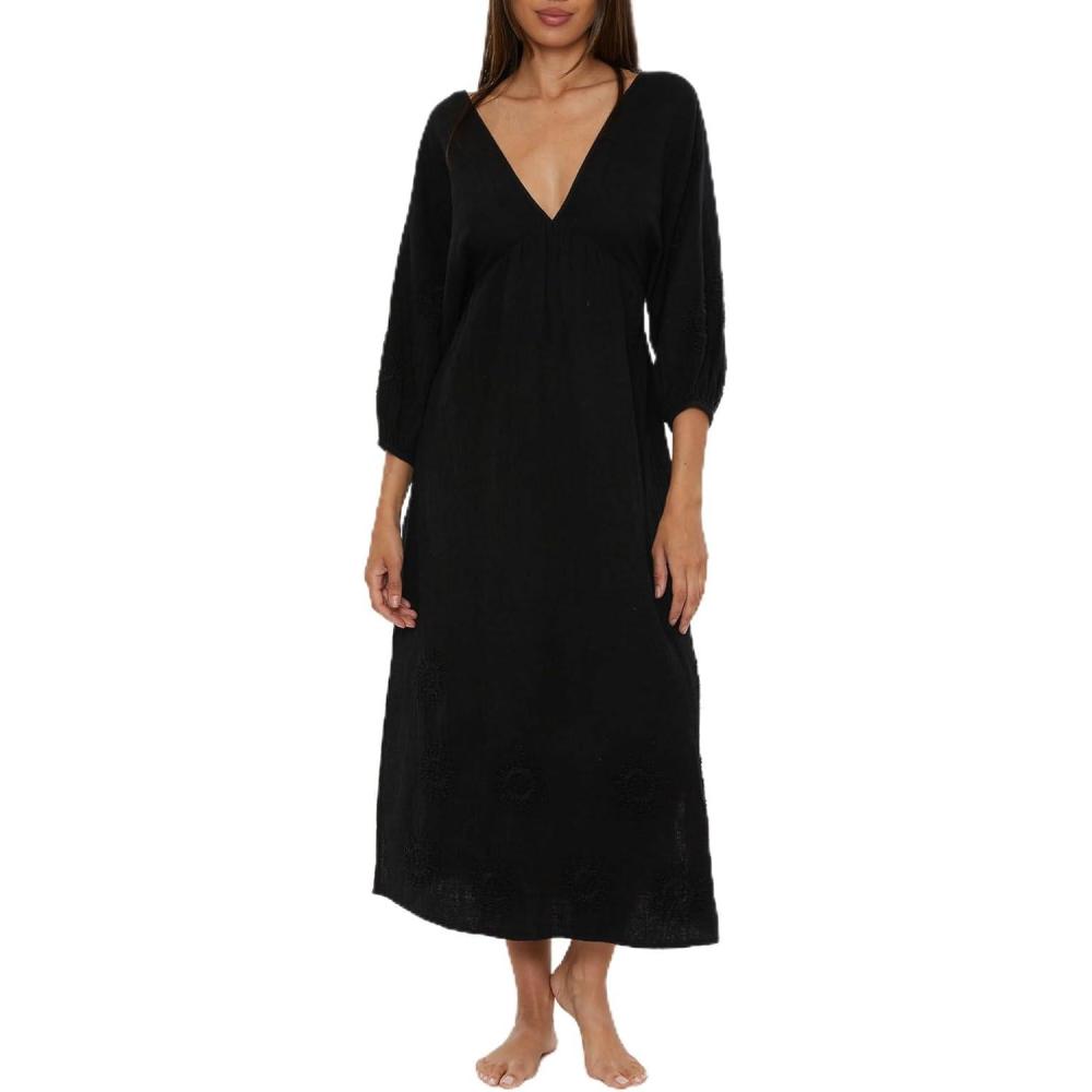 imageTrina Turk Maxi Dress Casual Beach Cover Ups for WomenSerene Black