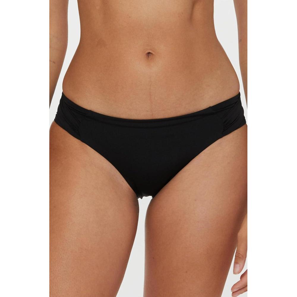 imageTrina Turk Tab Side Hipster Bikini Bottom Cheeky Coverage Swimwear Separates for WomenMonaco Black B