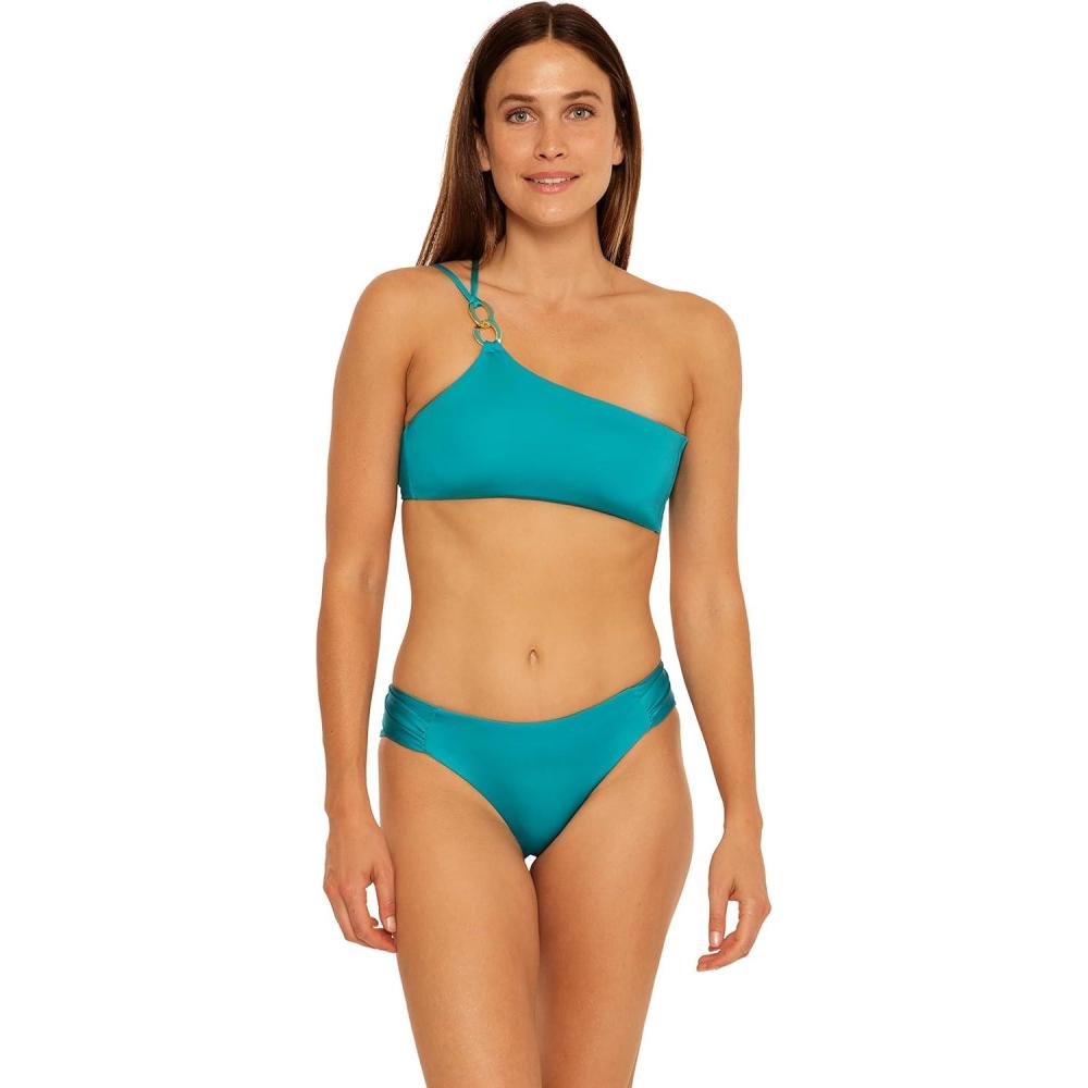 imageTrina Turk Tab Side Hipster Bikini Bottom Cheeky Coverage Swimwear Separates for WomenMonaco Ceramic