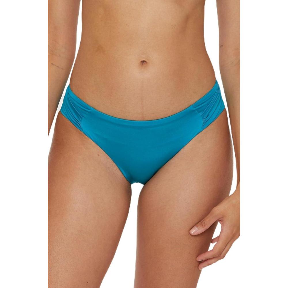 imageTrina Turk Tab Side Hipster Bikini Bottom Cheeky Coverage Swimwear Separates for WomenMonaco Turkana Teal