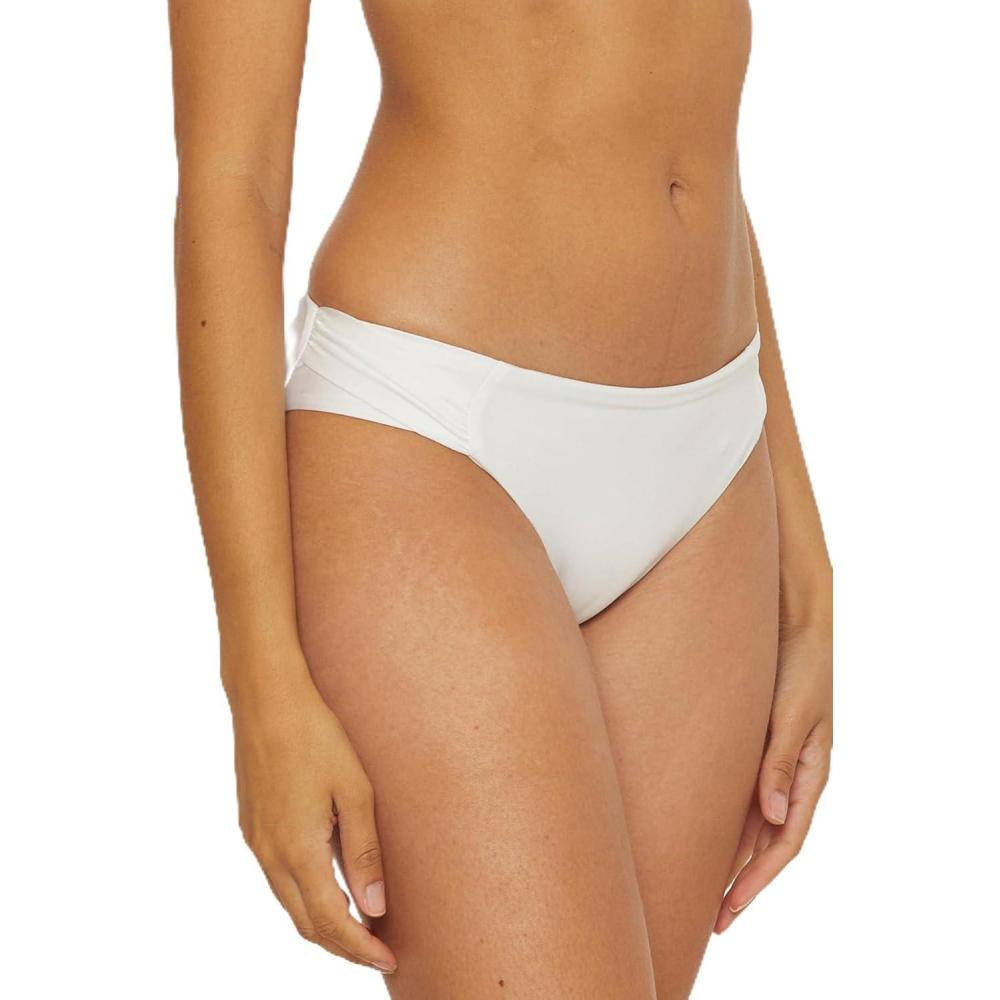 imageTrina Turk Tab Side Hipster Bikini Bottom Cheeky Coverage Swimwear Separates for WomenMonaco White