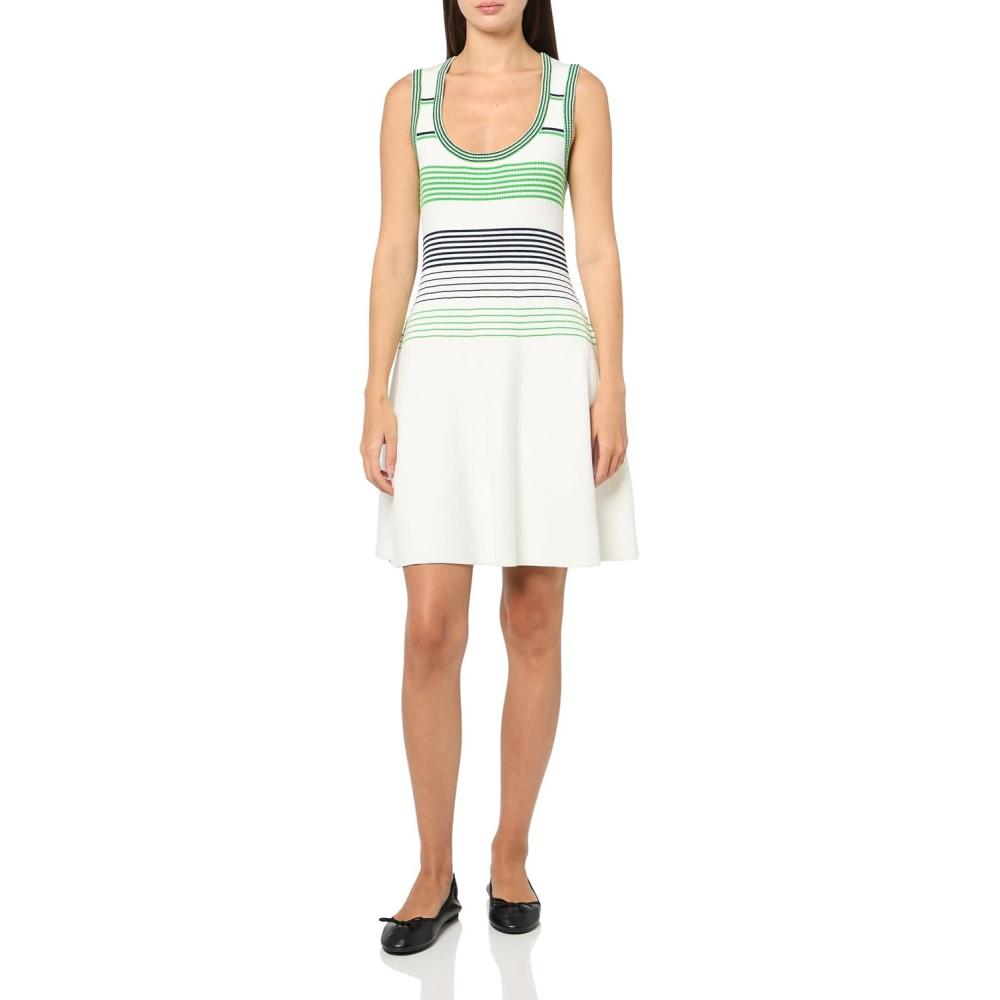 imageTrina Turk Womens A Line Knit DressWhitewashInk