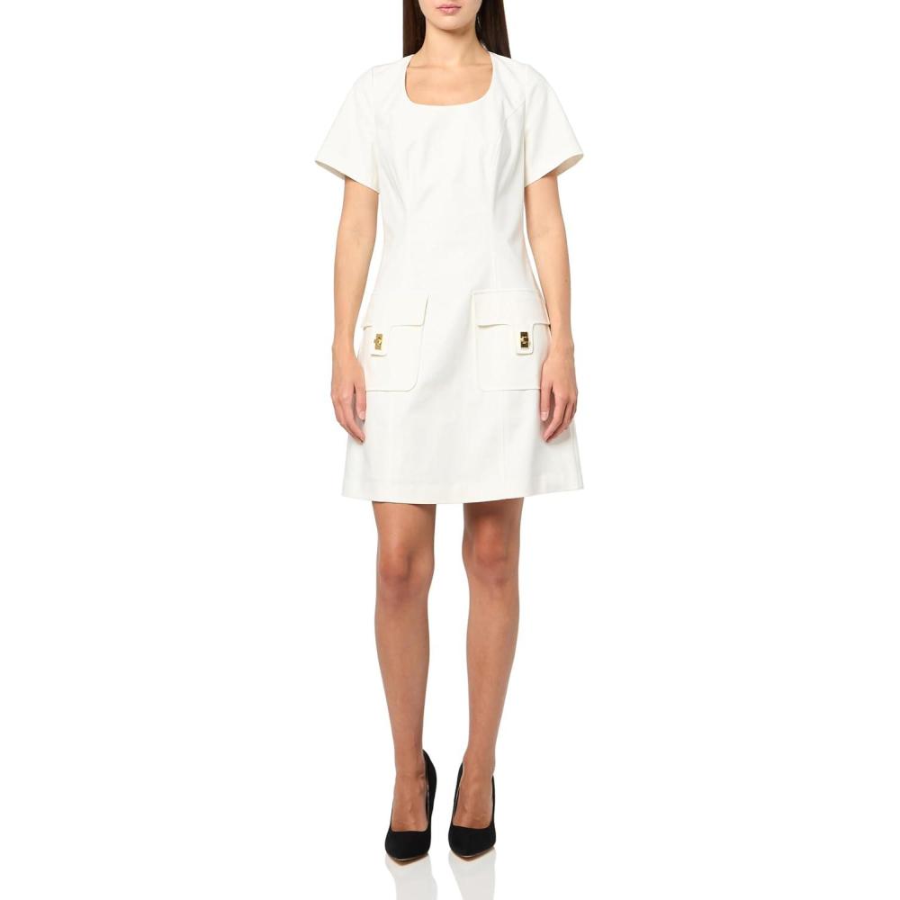 imageTrina Turk Womens Approach DressWhitewash
