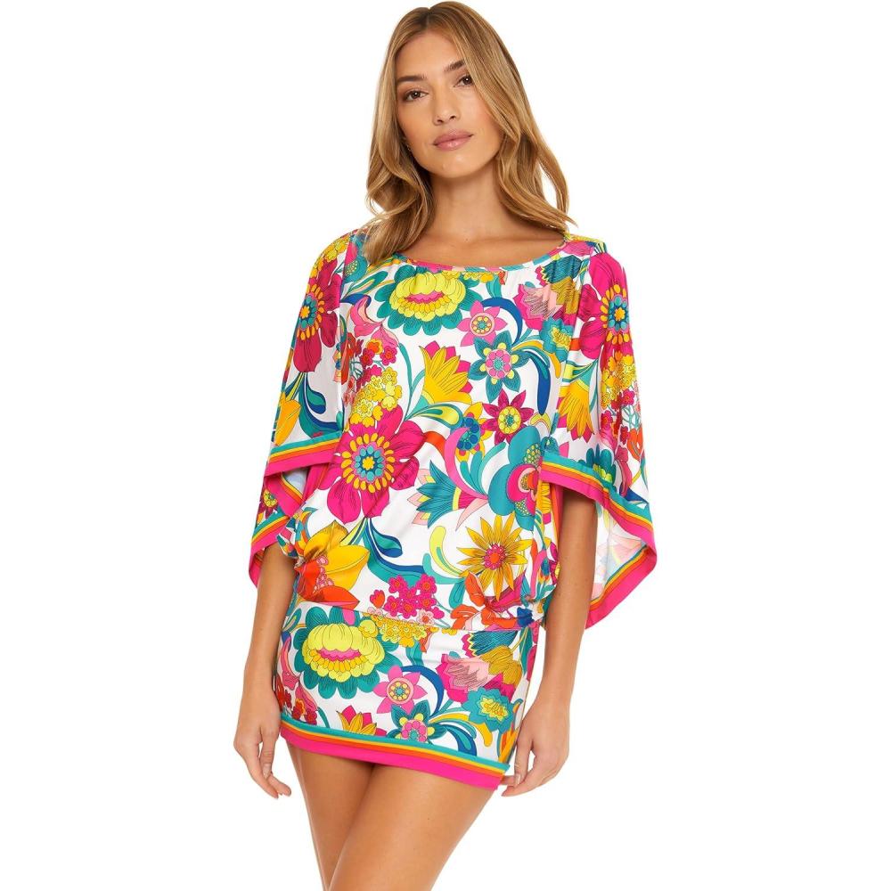imageTrina Turk Womens Casablanca Tunic Uv Protection Casual Beach Cover Ups for WomenMonaco Fontaine