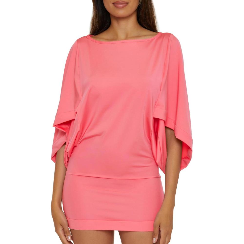 imageTrina Turk Womens Casablanca Tunic Uv Protection Casual Beach Cover Ups for WomenMonaco Garden Pink