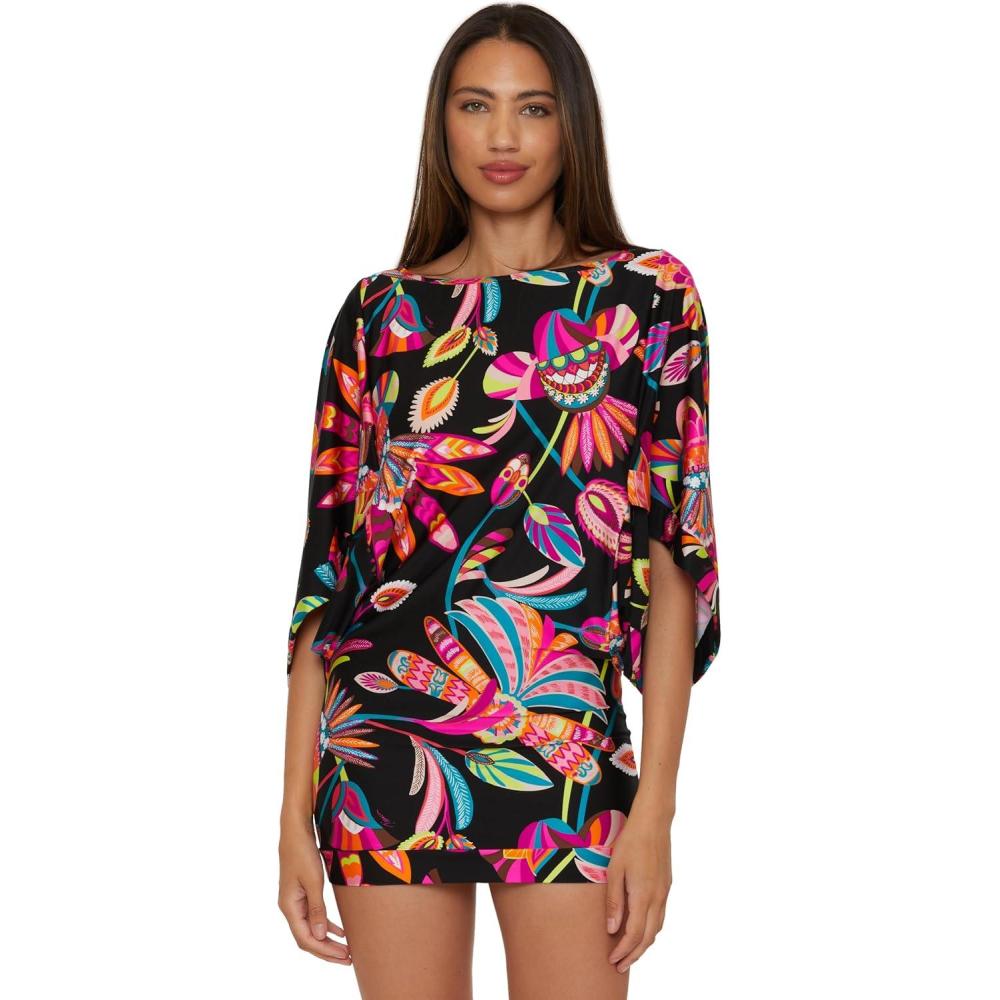 imageTrina Turk Womens Casablanca Tunic Uv Protection Casual Beach Cover Ups for WomenMonaco Luminary