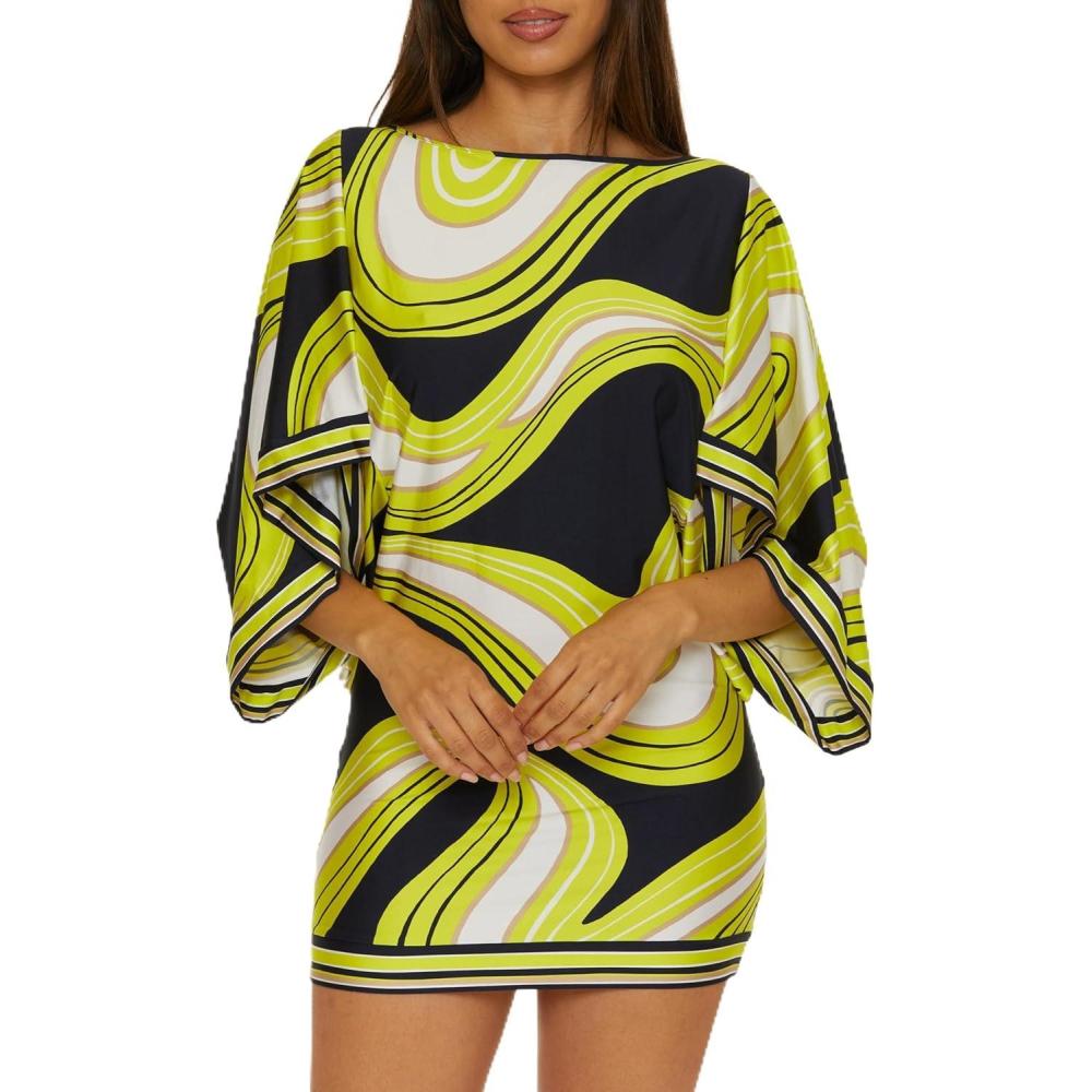 imageTrina Turk Womens Casablanca Tunic Uv Protection Casual Beach Cover Ups for WomenSerena Multicolor