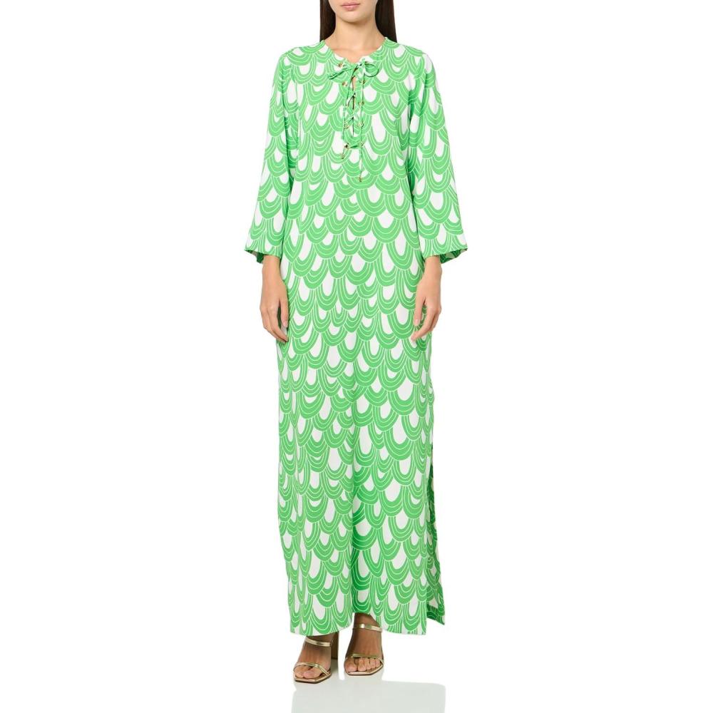 imageTrina Turk Womens Catamaran DressGrass Court GreenWhitewash