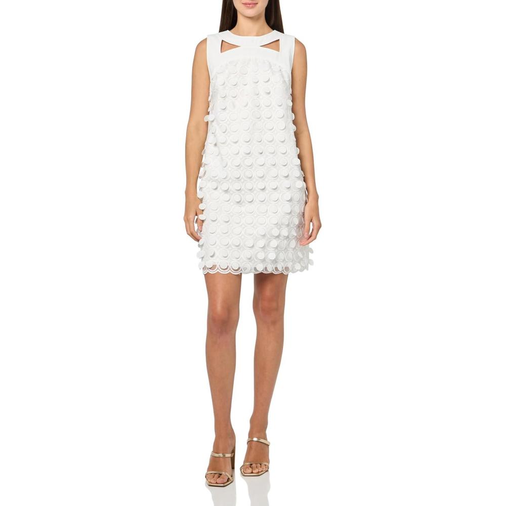 imageTrina Turk Womens Cutout Sheath DressWhitewash
