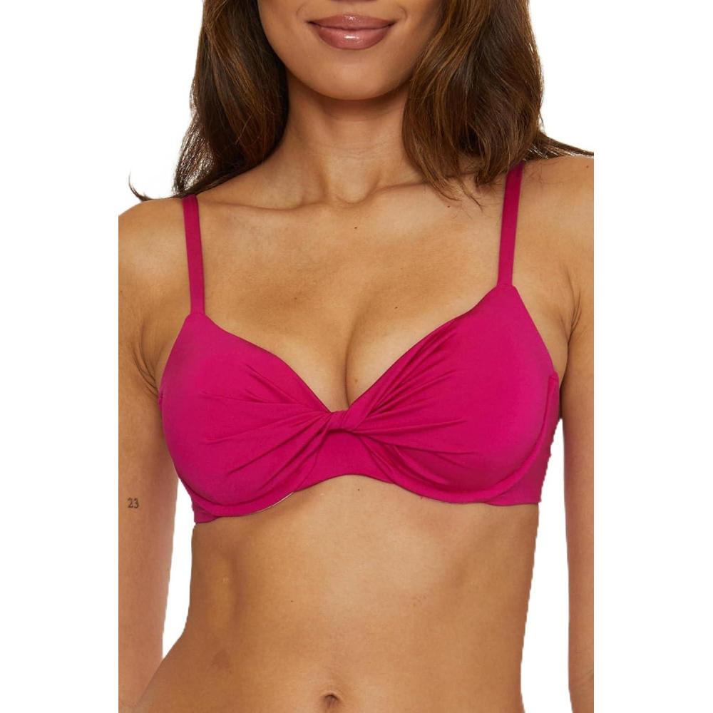 imageTrina Turk Womens Monaco Underwire Bikini Top Adjustable Tie Back Swimwear Separates for WomenSangria