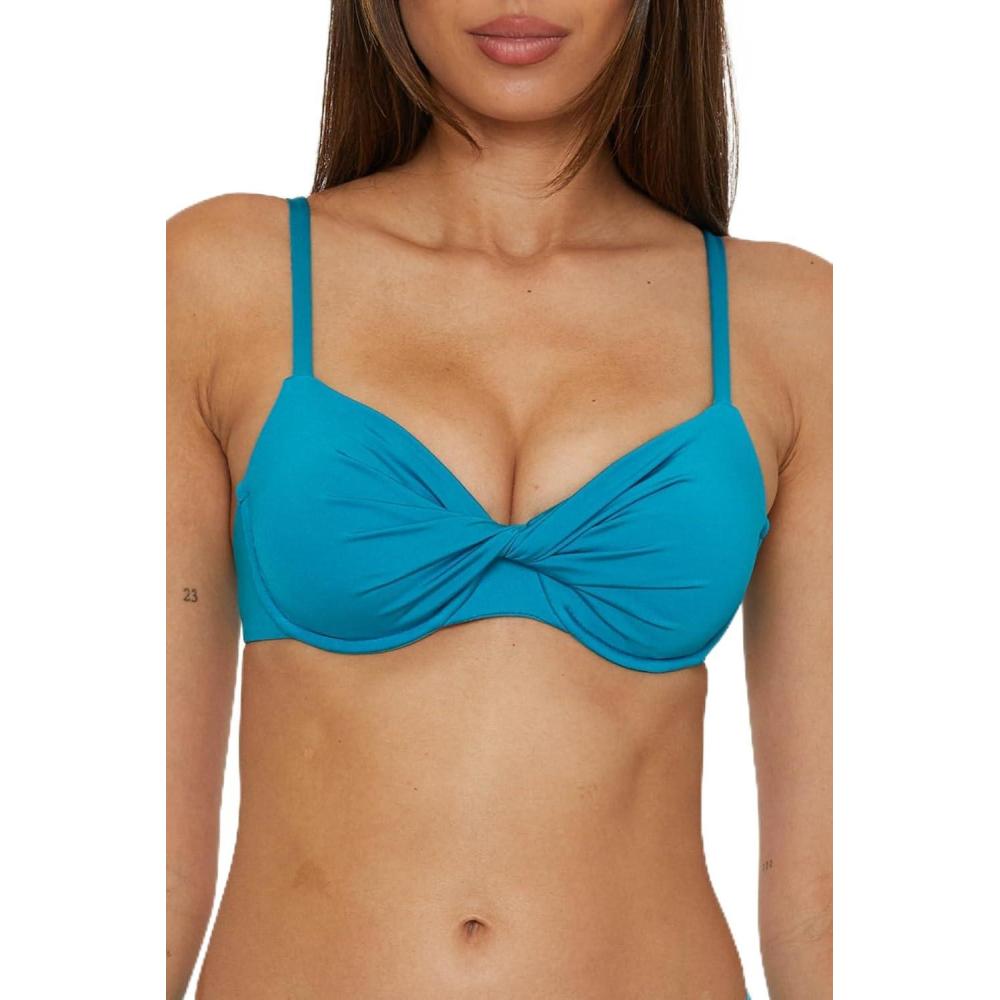 imageTrina Turk Womens Monaco Underwire Bikini Top Adjustable Tie Back Swimwear Separates for WomenTurkana Teal