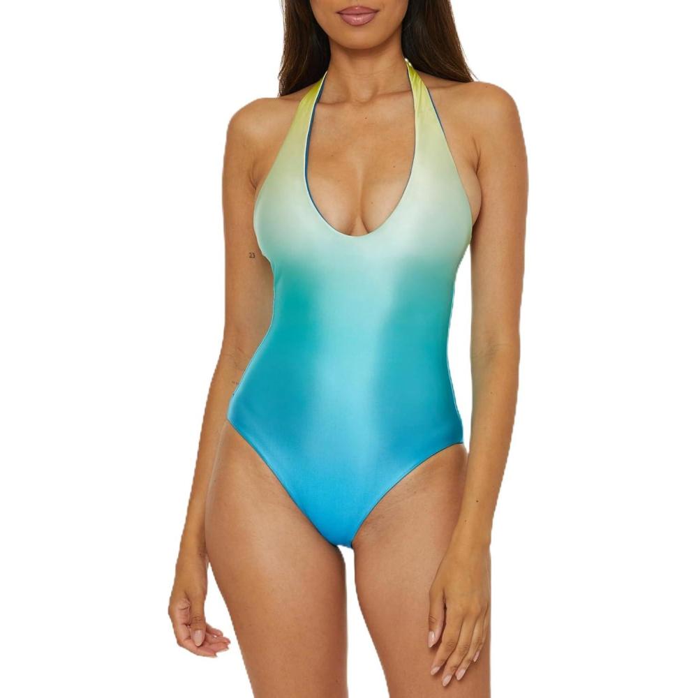 imageTrina Turk Womens West Palm Reversible Plunge One Piece Swimsuit Adjustable Bathing Suits for WomenMulticolor